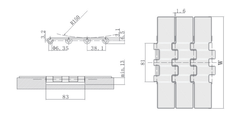 SSF802-K1200 Flat Top Conveyor Chain G